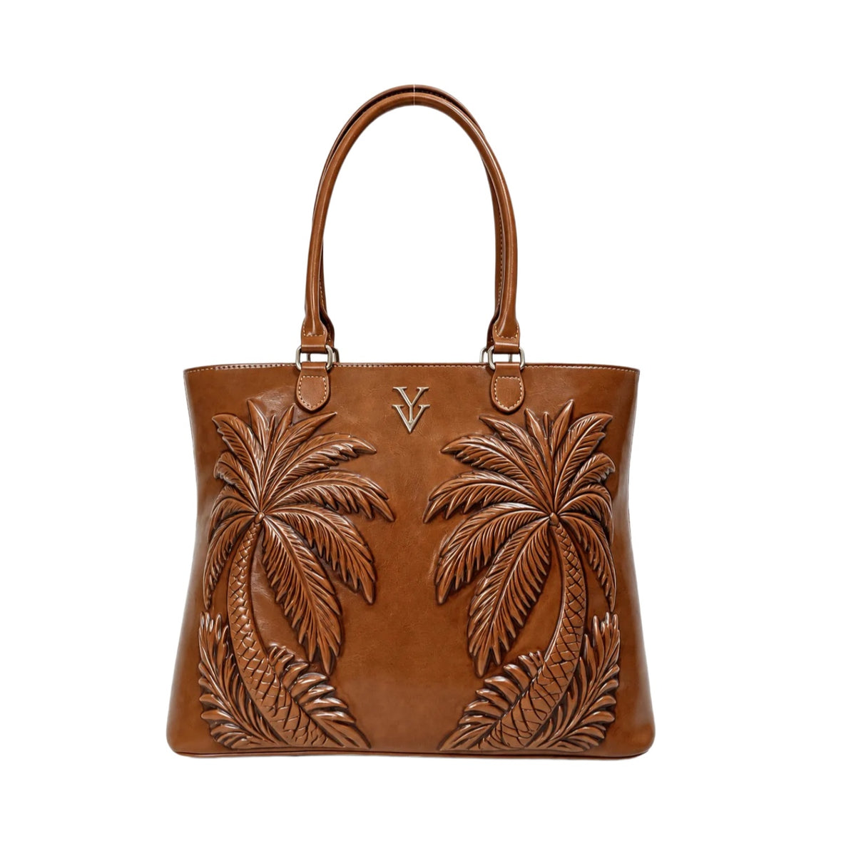 BARBADOS Genuine Leather Embossed Tooled Handbag