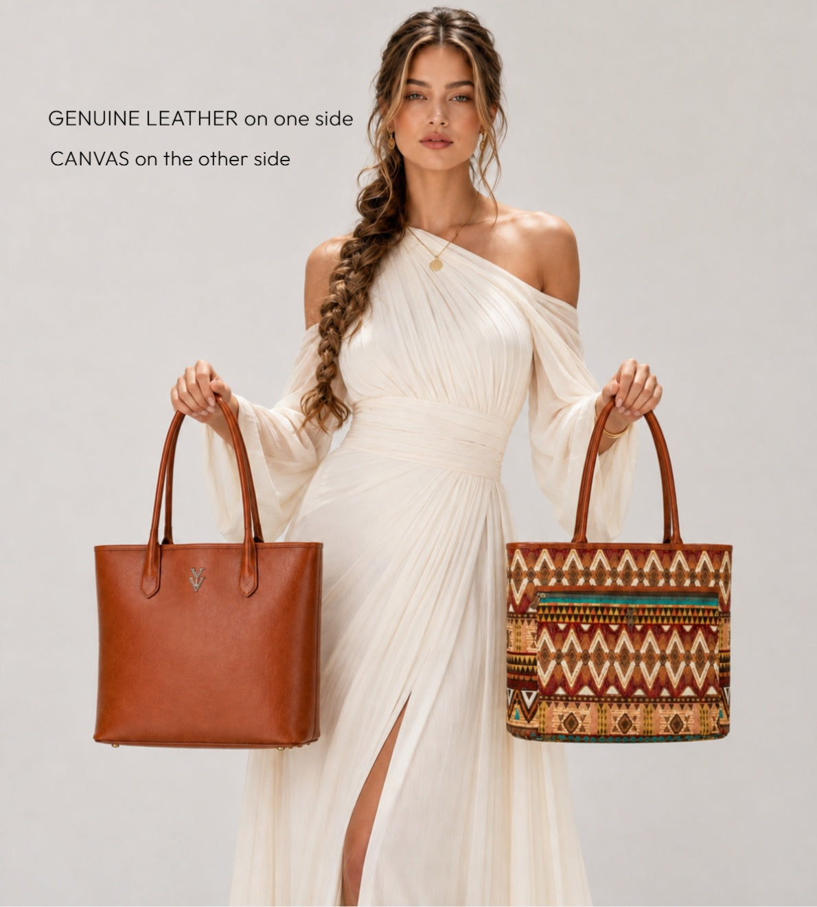 TOSCA Genuine Leather Reversible Handbag